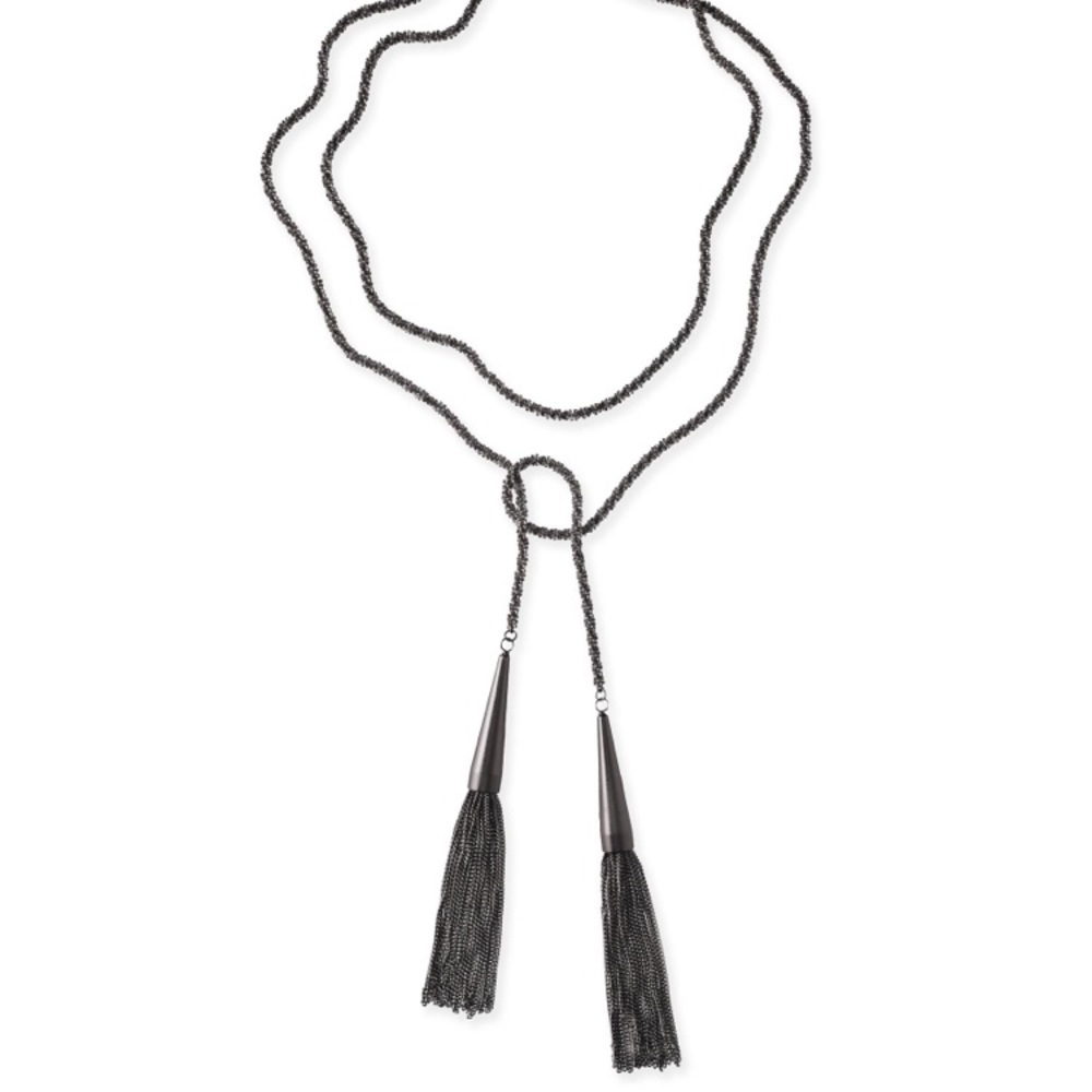 Kendra Scott Necklace in gunmetal. Worn once!